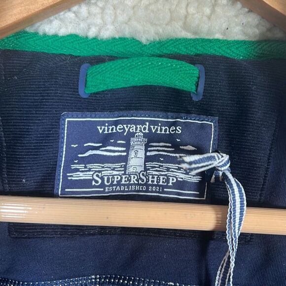 Vineyard Vines Vest Sherpa Fleece Deep Pile Stone Full Zip NWT Men Size XL - Picture 6 of 10